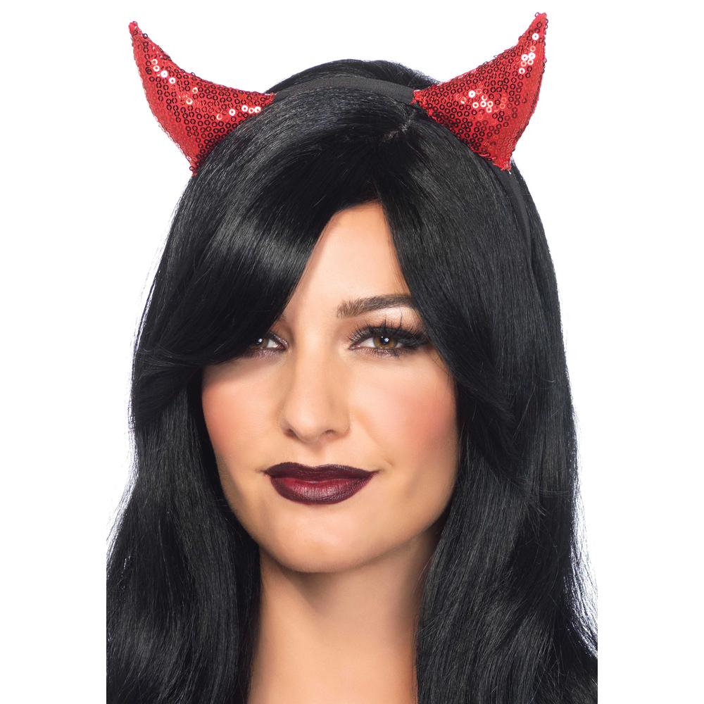 Leg Avenue - Sequin Devil Horns Hörner Stirnband - Rot